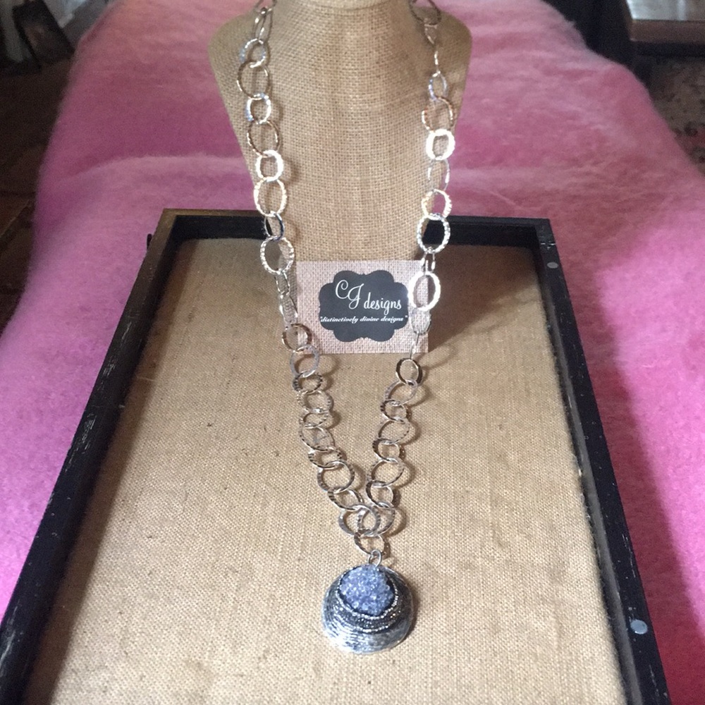 Artist made stunning Druzy Necklace 36 Inches